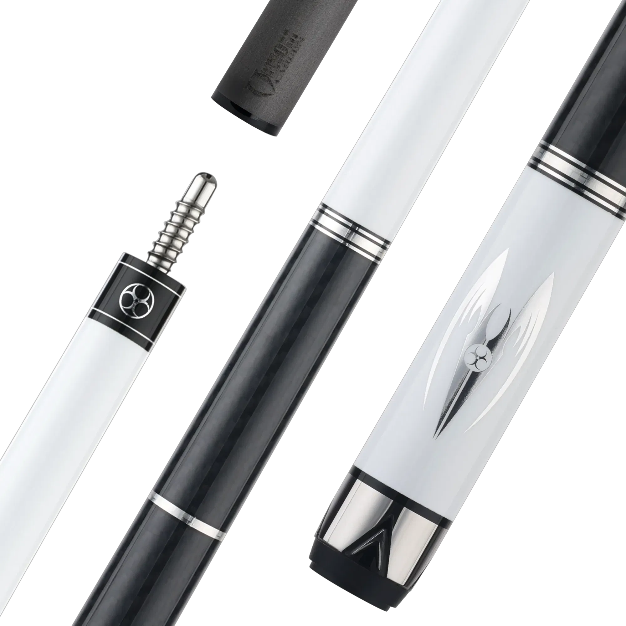 Poison Maelith white and black pool cue components